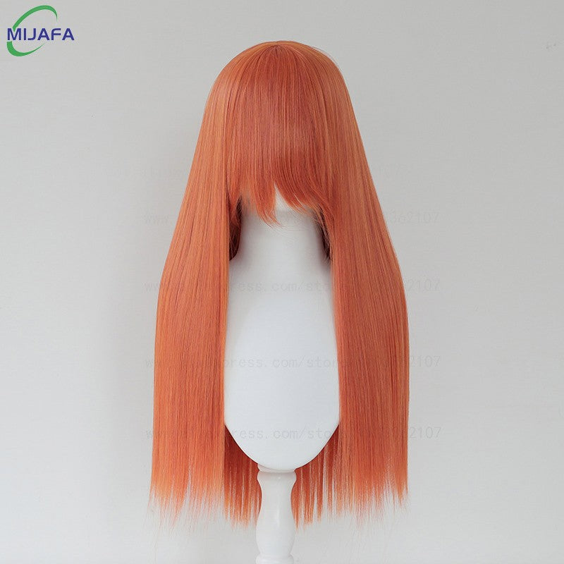 Very High Quality 400g 48 Colors 24Inch 60cm Long Straight Cosplay Wig With Bangs Heat Resistant Hair Anime Wigs + Wig Cap
