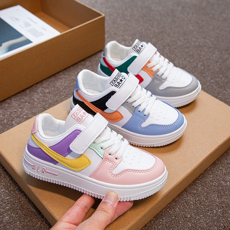 Children's Sneakers Kids Fashion Design White Non-slip Casual Shoes Boys Girls Hook Breathable Sneakers Toddler Outdoor Shoes