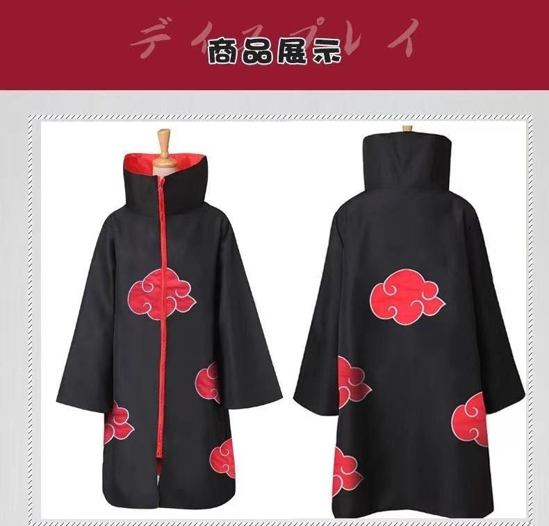 Anime Hokage Akatsuki Cosplay Ninja Costume Cloaks with Headband Pain Uchiha Itachi Sasuke Sasori Kakuzu Comic Con Clothes