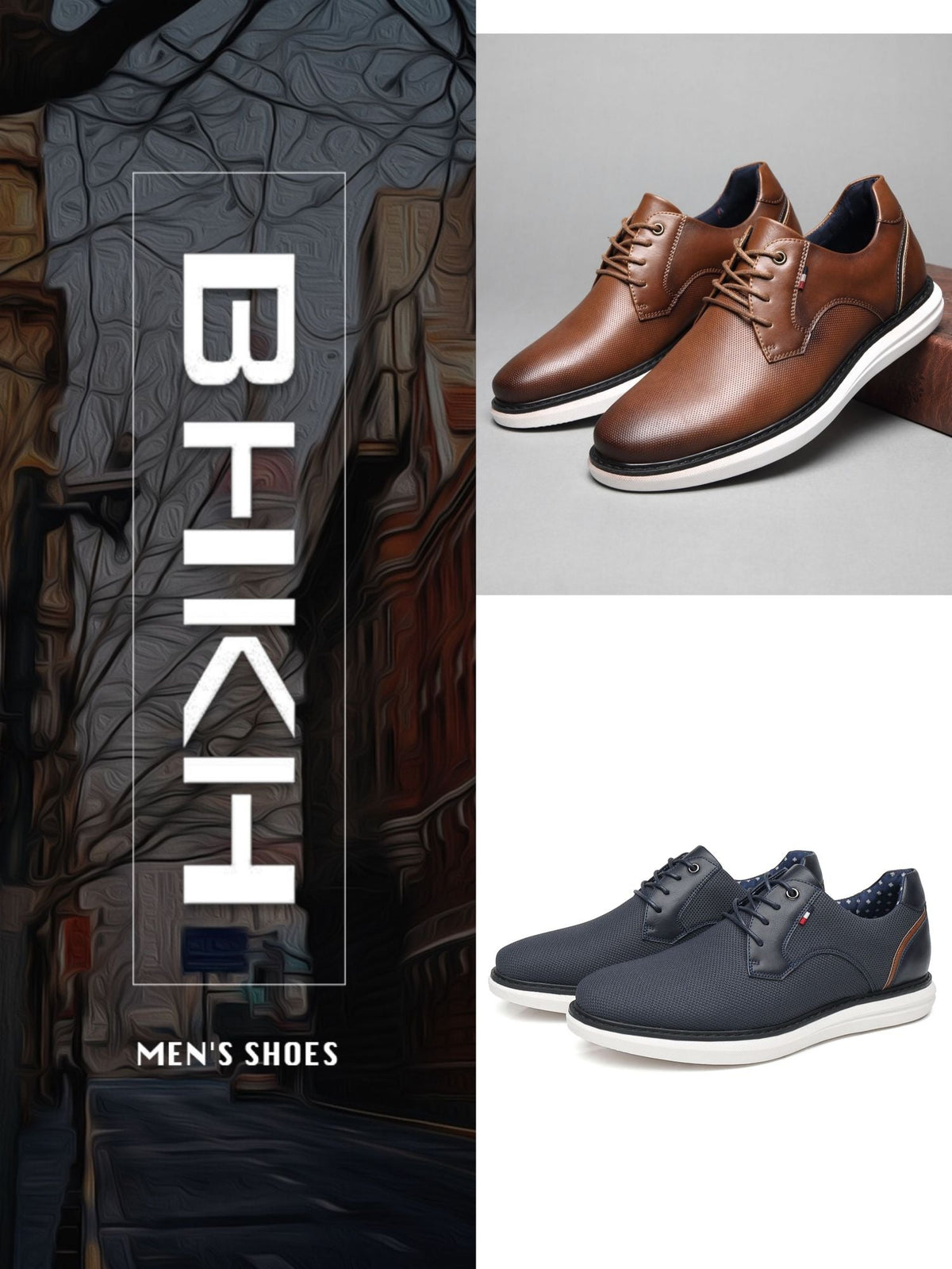 BHKH 2025 Genuine Leather Dress Shoes Comfy Men Casual Shoes Smart Business Work Office Lace-up Men Shoes