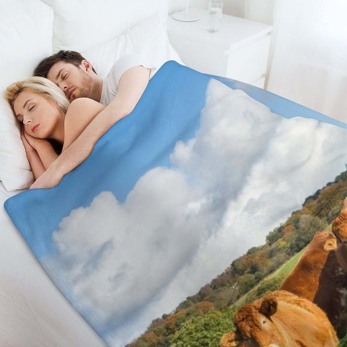 Limousin Cows Throw Blanket Cute Comforter Soft Big Heavy Blankets