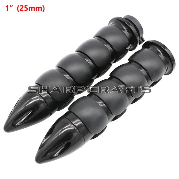 1" 25mm & 7/8'' 22mm Billet Rubber Flame Spike Hand Grips For Harley Honda Kawasaki Suzuki Yamaha Bikes Cruiser Chopper Custom