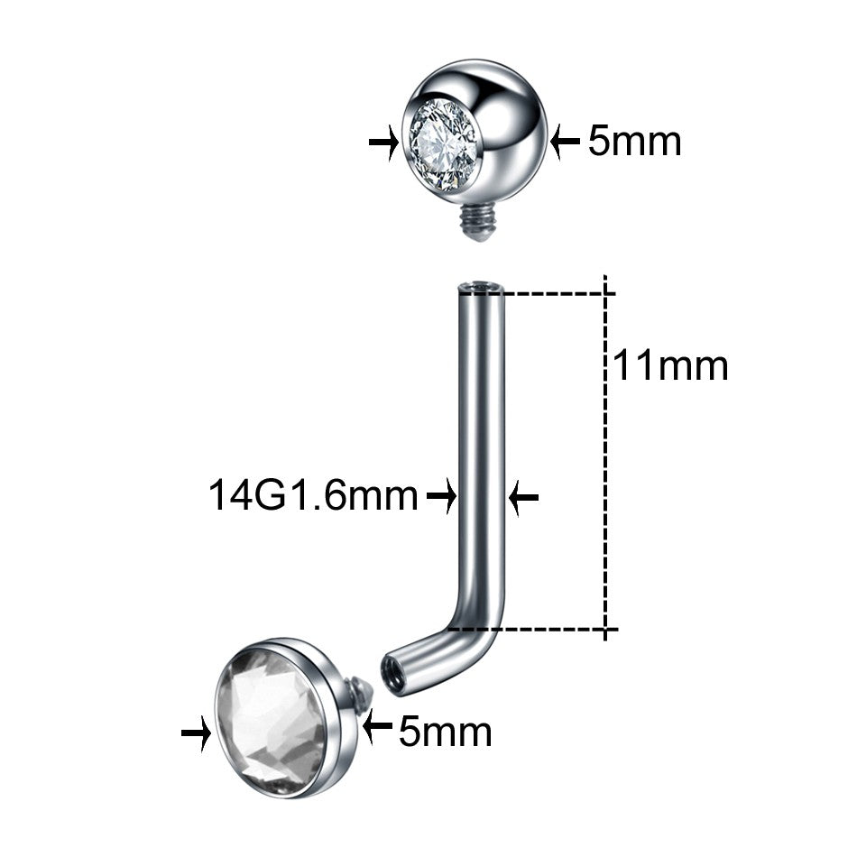 1PC Titanium Christina Vertical Hood Piercings Flower Lip Rings Opal Sexy Lip Piercings VCH Eyebrow Piercings Jewelry