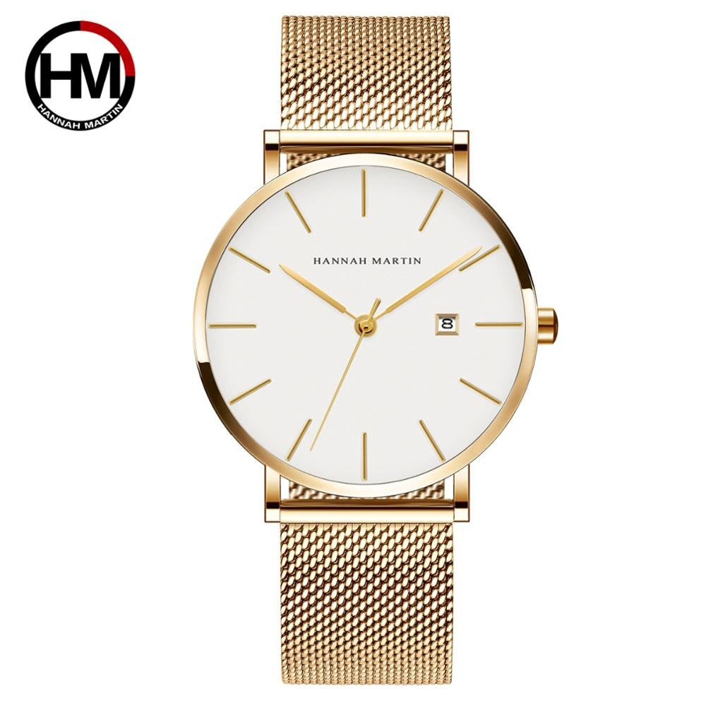 Classic Bauhaus Design Men Watch Dark Blue Japan Quartz Waterproof Stainless Steel Fashion Business Calendar Ultra Thin Watches