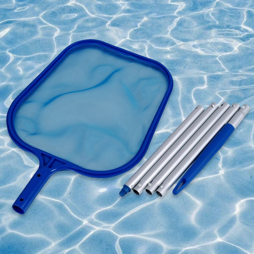 Swimming Pool Skimmer Net with 5 Aluminum Pole Sections Pool Net Skimmer Rak Pool Cleaner Leaf Removal Garden Pond Cleaning Tool