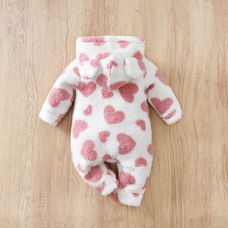 Baby cartoon happy elephant/giraffe pattern fake two casual striped long-sleeved onesies for toddlers and baby boys