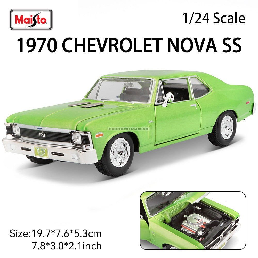 Maisto 1:24 1970 Chevrolet NOVA SS alloy car model die-casting static precision model collection gift toy tide play