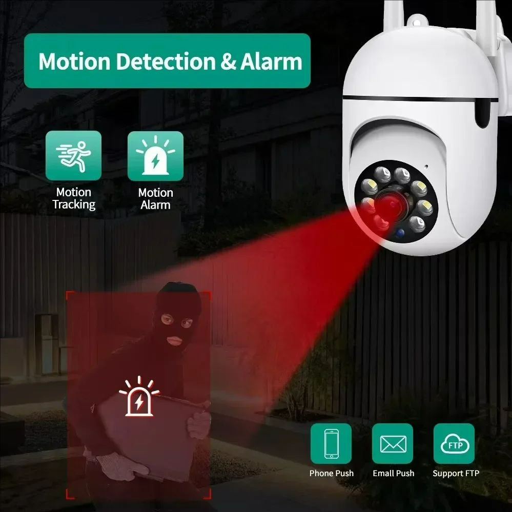 3MP Wifi IP Outdoor Wireless Security Surveillance PTZ Camera 4X Zoom Cameras AI Human Tracking Two-way Audio HD Night Color Cam