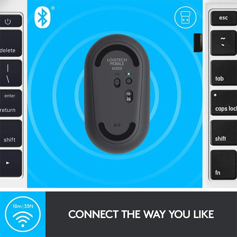 Logitech PEBBLE M350 Laptop Tablet Mouse Wireless Bluetooth Mouse Light and Thin Mute Office Mini Mouse