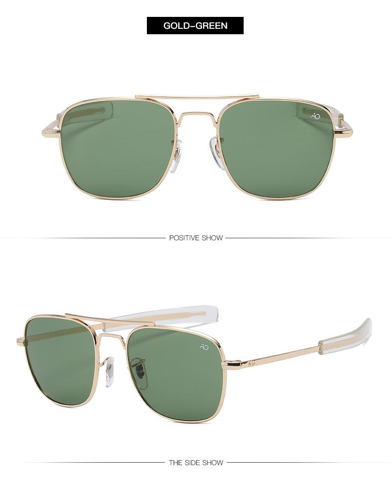 Fashion Aviation Sunglasses Men Luxury Brand Designer Square Sun Glasses for Male American Army Military Oculos