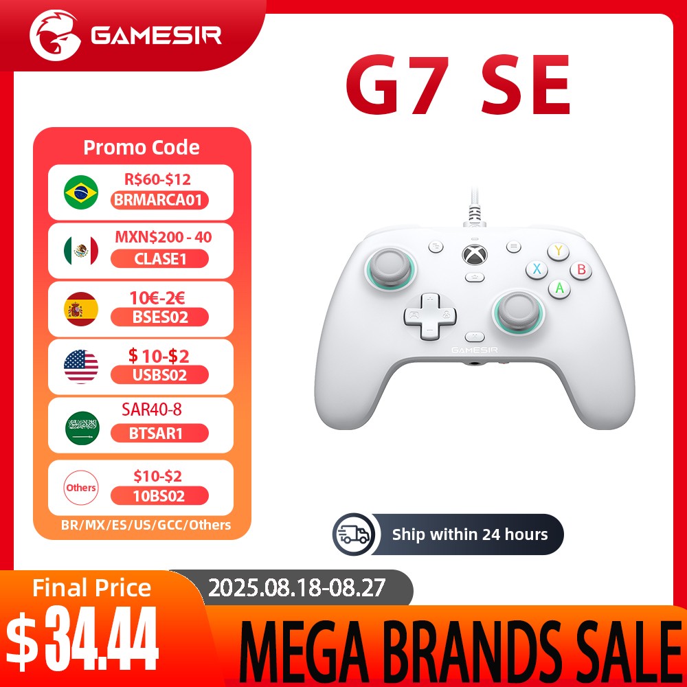 GameSir G7 SE - Xbox Gaming Controller Wired Gamepad with Hall Effect Sticks for Xbox Series X/ Xbox One