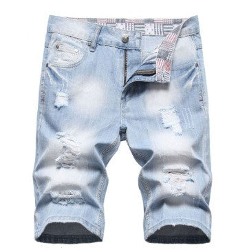 2024 New Summer Shorts Jeans Men Denim Pants Stretch Dark Blue Fashion Design Men's Jeans Slim Straight Male Short Jeans Hombre