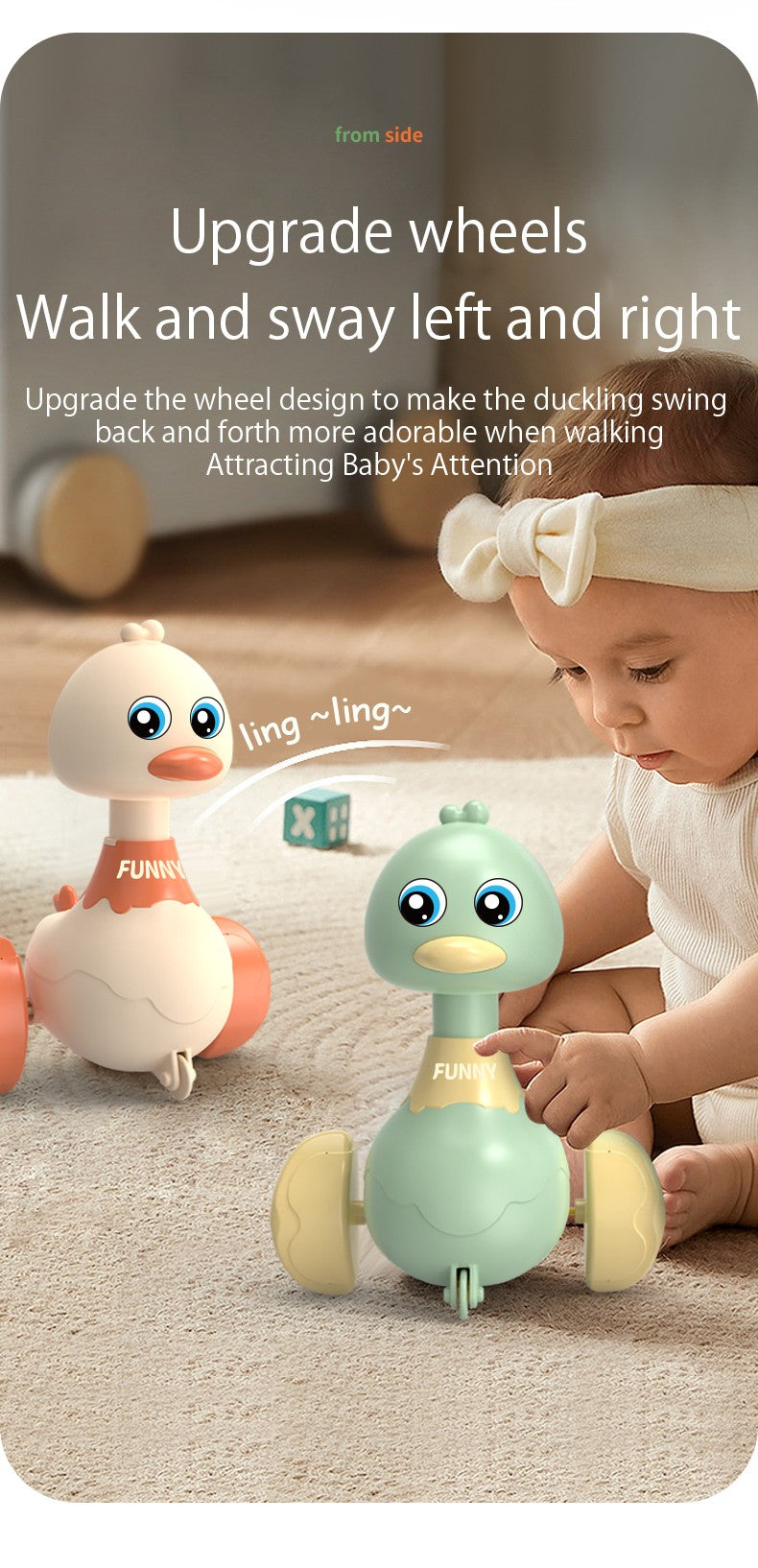 Baby Climb Toy Inertia Pull Back Cars Swing Duck Toy Cartoon Press Vehicles Glide Early Education Toys for Toddlers Boys Girls
