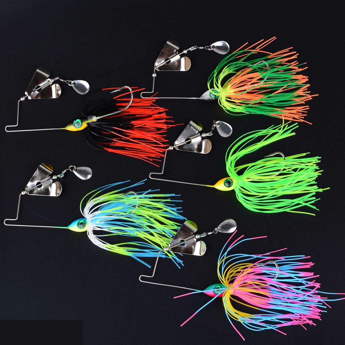 5Pcs Spinner bait Bass jig Weedless fishing lure Buzzbait wobbler chatterbait for bass pike walleye fish Tackle