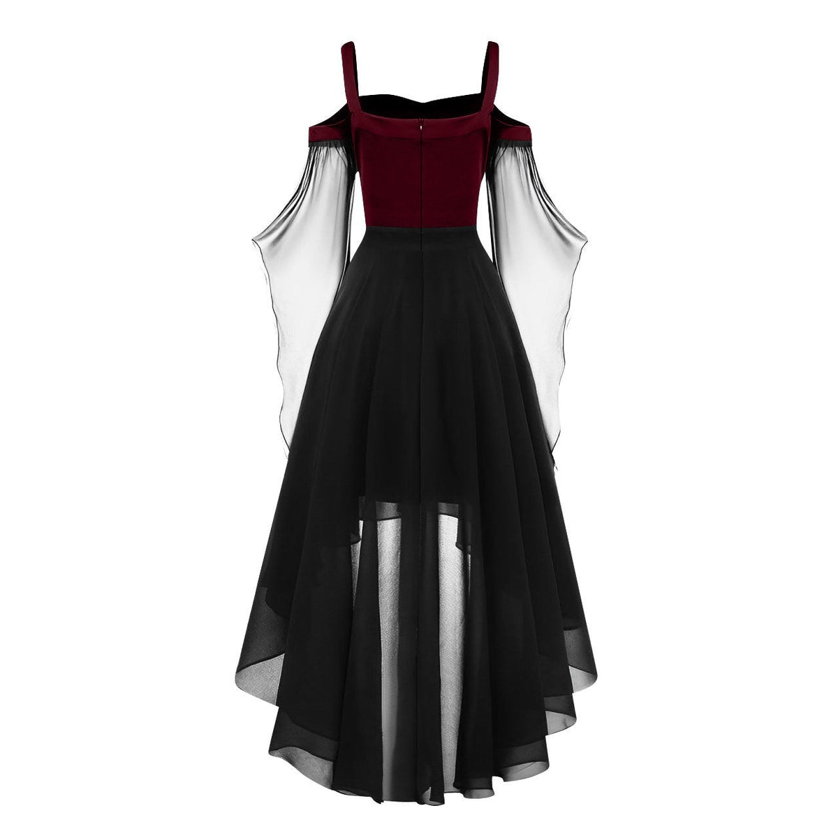 2024 New Women Fairy Skirt Plus Size Cold Shoulder Butterfly Sleeve Halloween Witch Gothic Dress Elegant Party Evening Dresses