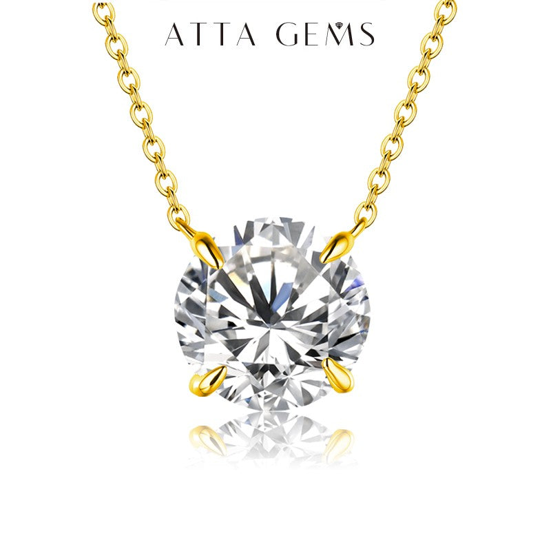 Moissanite Diamond 6.5mm 1CT Necklace For Woman Pendant 925 Silver Necklace For Women Chains Party Bridal Fine Jewelry