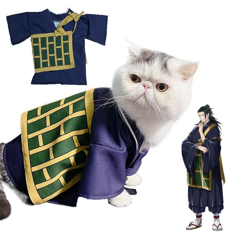 Geto Suguru Pet Cosplay Coat Cartoon Anime Cat Dog Party Costume Cute Pet Clothes Christmas Halloween Pet Costume Photo Props