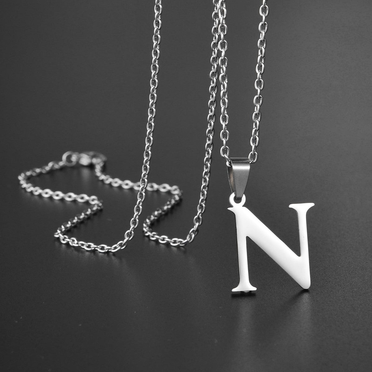 26 Alphabet Letters A-Z Name Pendant Stainless Steel Necklace Initial Minimalist Necklaces For Men Women Fashion Gifts Wholesale