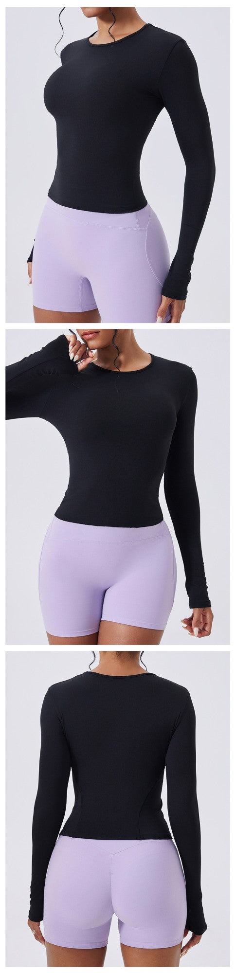 Women Long Sleeve Workout Top Gym Casual Outdoor Top Workout Dry Fit Breathable High Elastic Sports Top Sports Long Sleeved