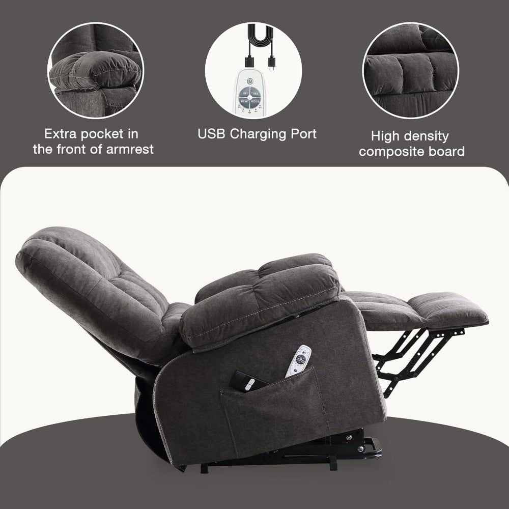 Power Lift Recliner Chair Recliners for Elderly with Heat and Massage Recliner Chair for Living Room with Infinite Position