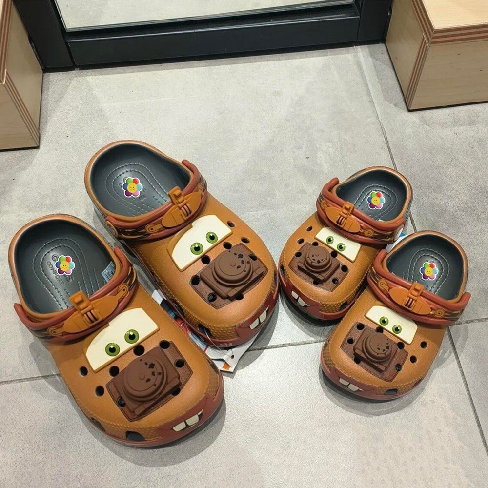 NEW Hot 2026 Animated Movie Cartoon Mcquenes Mater Pixar Waterproof Slippers Outdoor Sandals Casual Breathable Holiday Gift