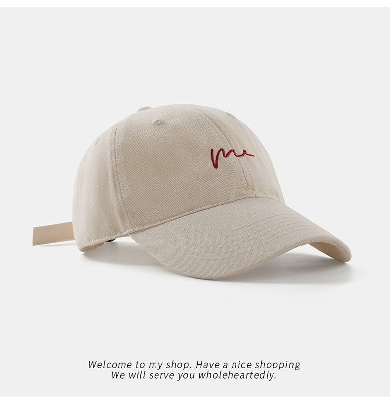 Retro Retro Embroidered Baseball Hat New Big Headed Duck Tongue Hat Letter Fashion Sunshade Hat Women's Adjustable Sports Hat
