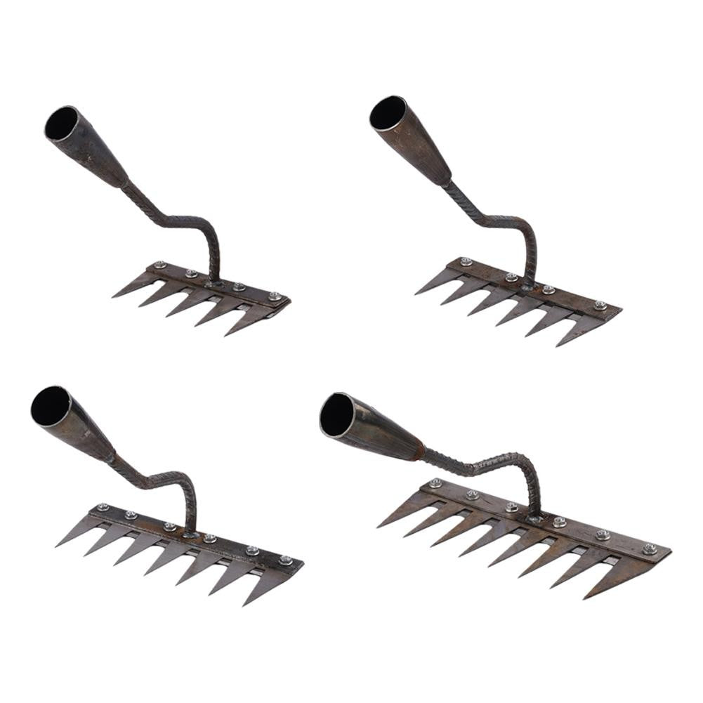 1PCS Teeth Carbon Steel Garden Hand Rake for Farm Garden Weeding Tools Scarifier Agricultural Nail Harrow Metal Harrow