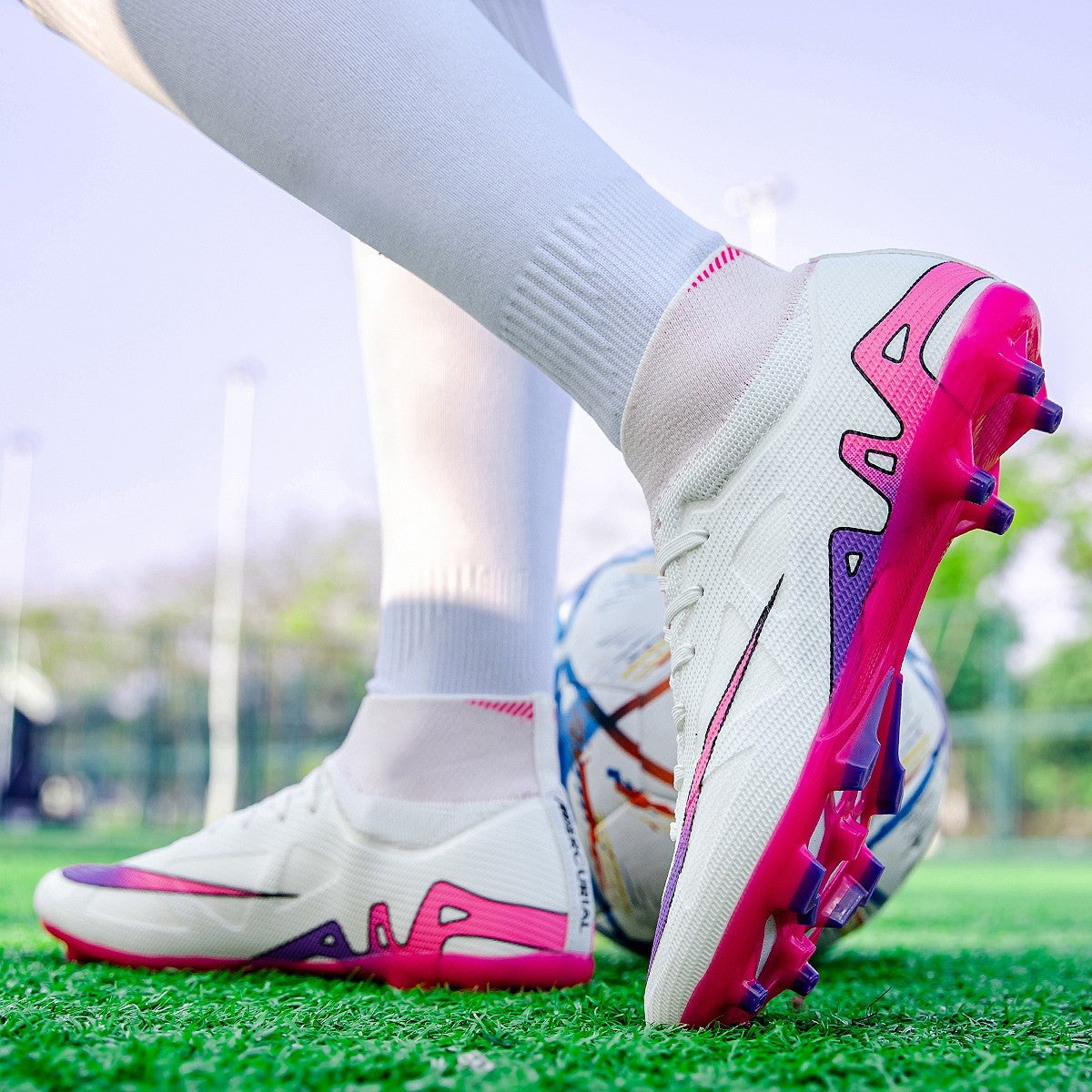 New Men High-top Football Boots Grass Cleats Non-Slip Soccer Shoes Futsal Sneakers High-quality Match Indoor Hot-selling Outdoor