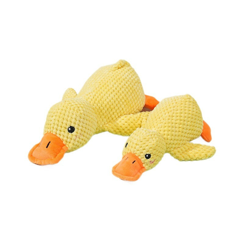 Plush Companion Sleeping Duck Dog Toys for Small Large Dogs Bite Resistant Teeth Grinding Sound Relief Duck Sound Toy