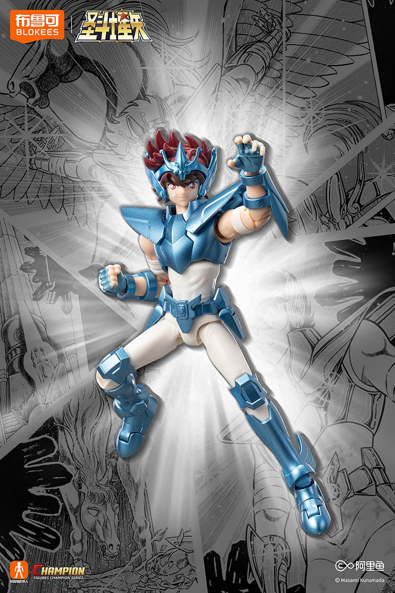 Blokees Saint Seiya Cygnus Hyoga Pegasus Seiya Knights of Zodiac Aquarius Camus Aries Mu Action Figures Anime Model Statue Toys