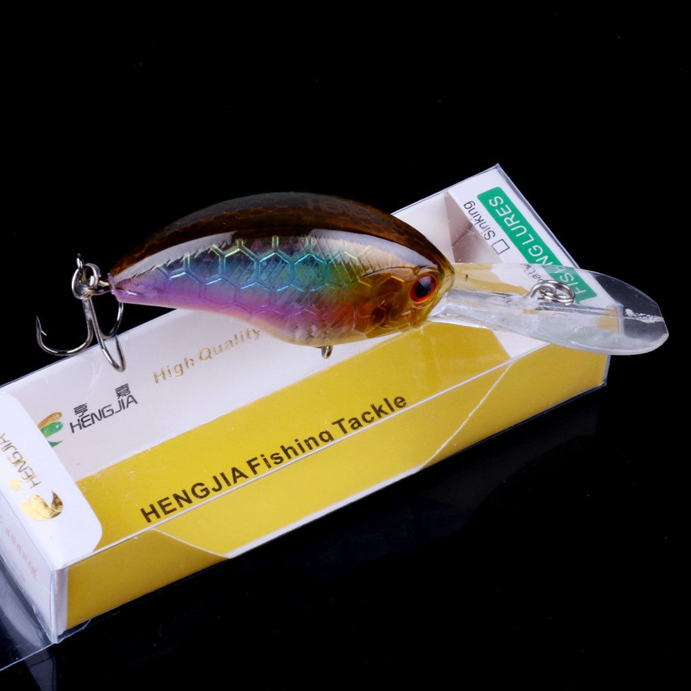 HENGJIA 13G 9CM Fishing Lures Rock Crank Bait Crankbait Minnow Bass Treble Hooks Swim Hard Lure Baits Wobbler Long Big Tongue