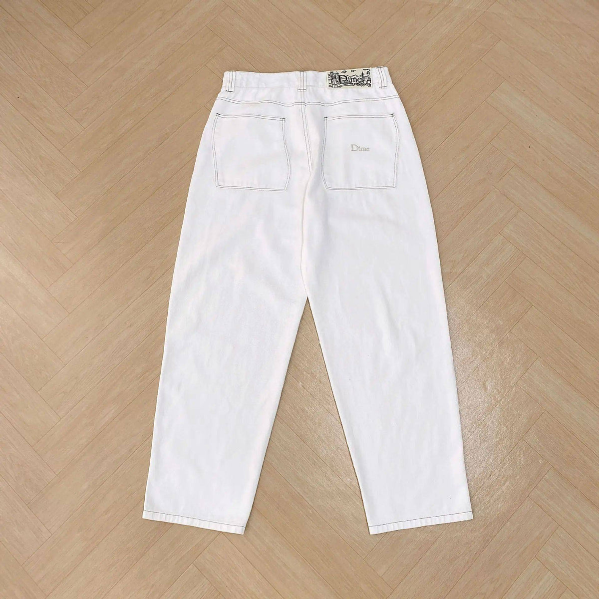 Dime Baggy Straight Leg Loose Casual Streetwear Skateboard Men's Jeans ENIM PANTS Washed Denim Long Short Hip Hop Style