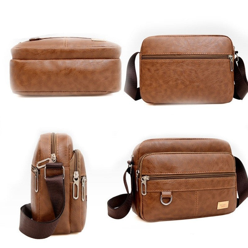 Men's PU Leather Crossbody Shoulder Bags High quality Tote Fashion Business Man Messenger Bag Leather Bags fanny pack