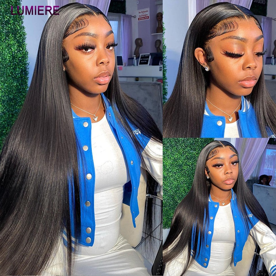 8-40" Bone Straight Human Hair Bundles 1/3/4 PCS Brazilian Hair Weave Raw Human Hair Bundles Deal Virgin Hair Extensions Lumiere