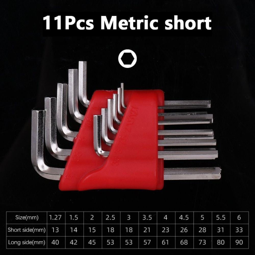 5/8/11 PCS Portable Short Arm Tool Size Allen Key Inch Wrench L Wrench Metric Wrench Allen Wrench