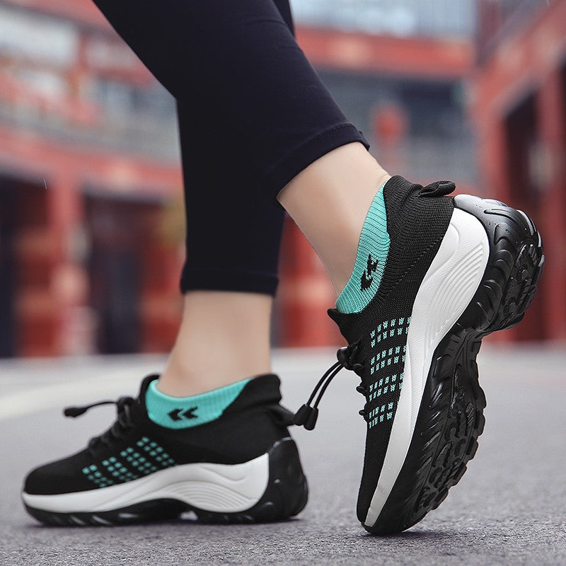Oiaano Barefoot Womens Walking Shoes GreySock Casual Ladies Fashion Sneakers Comfort Slip On Air Cushion Platform Lightweight