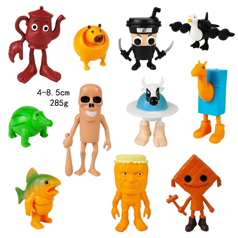 Italian Brainrot Tung Sahur Figure Toy Tralalero Tralala Figures Bombardino Crocodilo Shimpanzini Bananini Model Decor Doll Gift