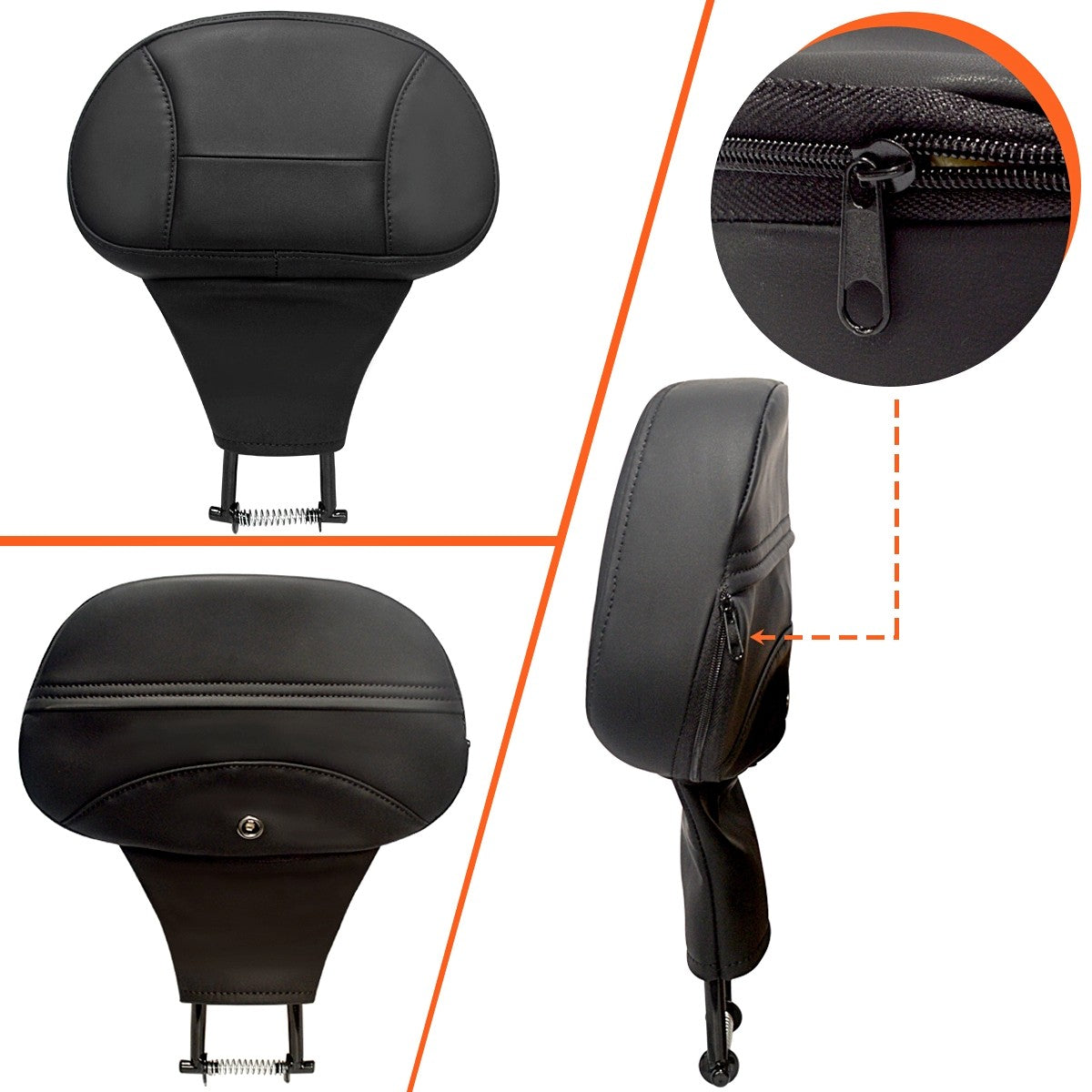 Motorcycle Adjustable Front Driver Rider Backrest Pad Mounting For Harley Touring CVO Road King Electra Street Glide FLTRX 09-24