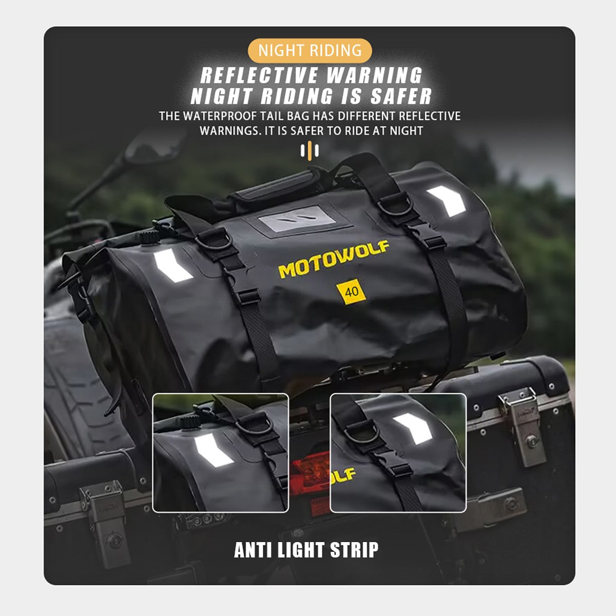 Universal Motorcycle Waterproof Tail Bags Back Seat Bags Cycling Camping Travel Bag Motorbike Scooter Sport Luggage Pack 66L 40L