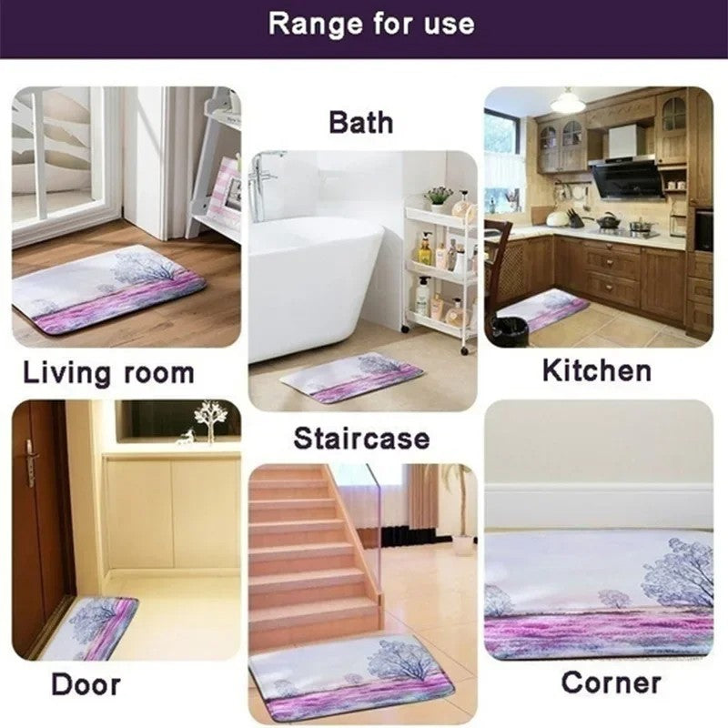 VIKAMA Christmas Imitation Cashmere Rug Soft Non-Slip Bathroom Mat Living Room Bedroom Entrance Doormat Winter Home Decor