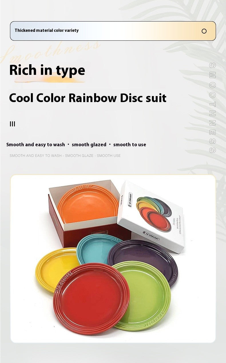 Le Creuset Cool Color Ceramic Dinner Plate Set High-Temperature Resistant 18cm/23cm Flower Plate Kitchen Dining Tableware