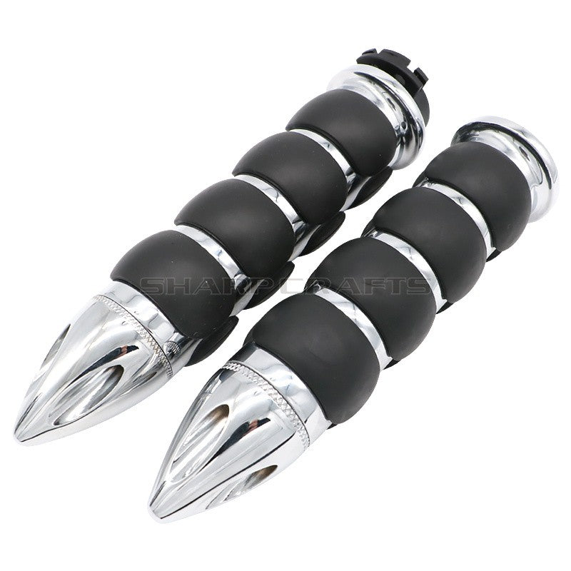 1" 25mm & 7/8'' 22mm Billet Rubber Flame Spike Hand Grips For Harley Honda Kawasaki Suzuki Yamaha Bikes Cruiser Chopper Custom
