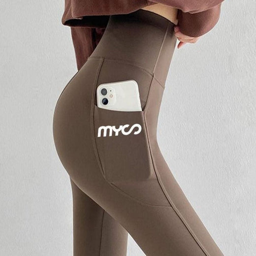 Soft High Waist Women Leggings with Pocket Tight Seamless Jogging Women's Capri Pants Peach Butt Elastic Running