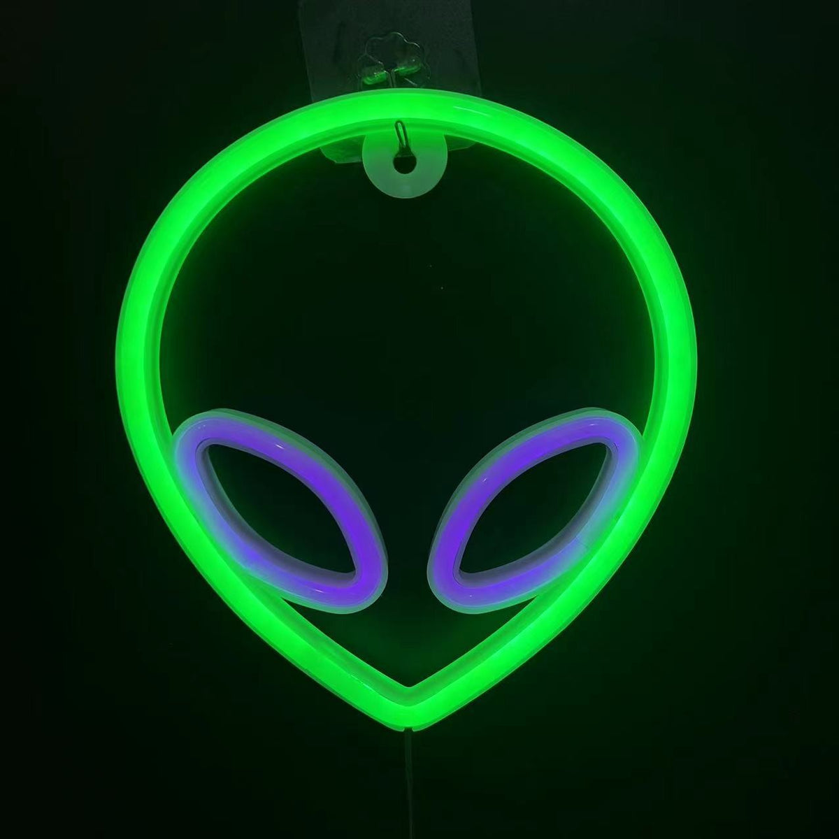 Neon Sign Alien Face Shaped Wall Hanging Lights for Home Game Room Saucerman Plant LED Night Lamps Xmas Party Holiday Art Decor