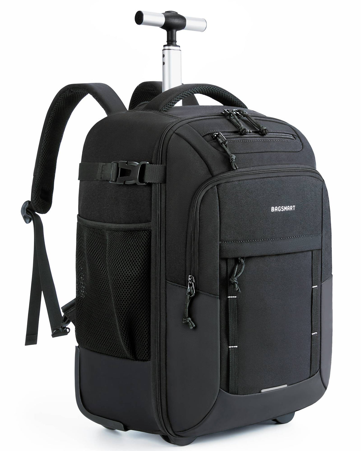 BAGSMART 17" Wheeled Laptop Backpack 40L Carry-On Water-Resistant Rolling Trolley Bag for Travel Work College Men Women