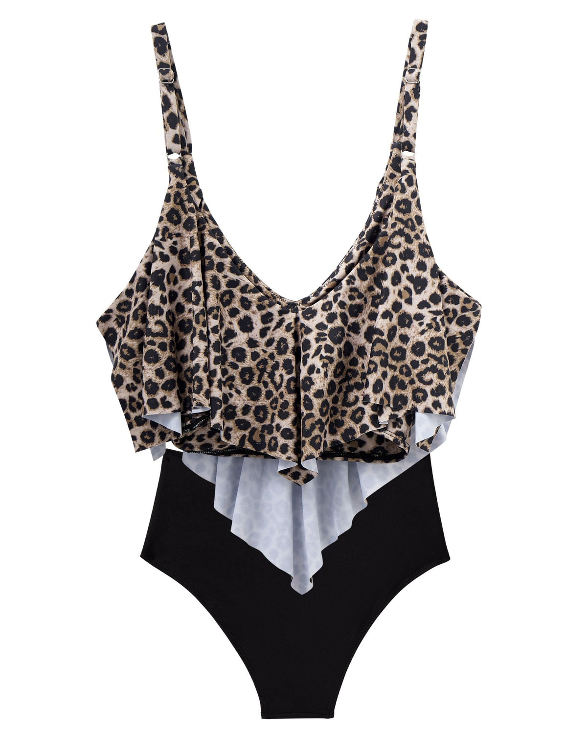 Women Tankini Ruffle High Waisted Swimsuits Tummy Control Bathing Suits Swimwear Beachwear Padded XXL Size Bikini Set Female