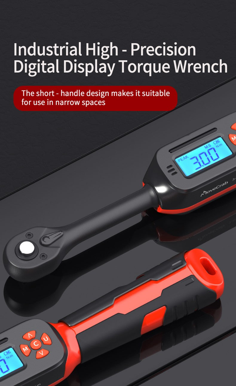 MOVECRAB Digital Torque Wrench 1.5-340N.m with Preset Values 2% Accuracy Buzzer and LED Flash Notification