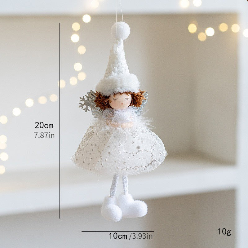 New Christmas Plush Angel Doll Pendant Ornaments Xmas Tree Hanging Decorations For Home Festive Party Decor 2024 New Year Gifts