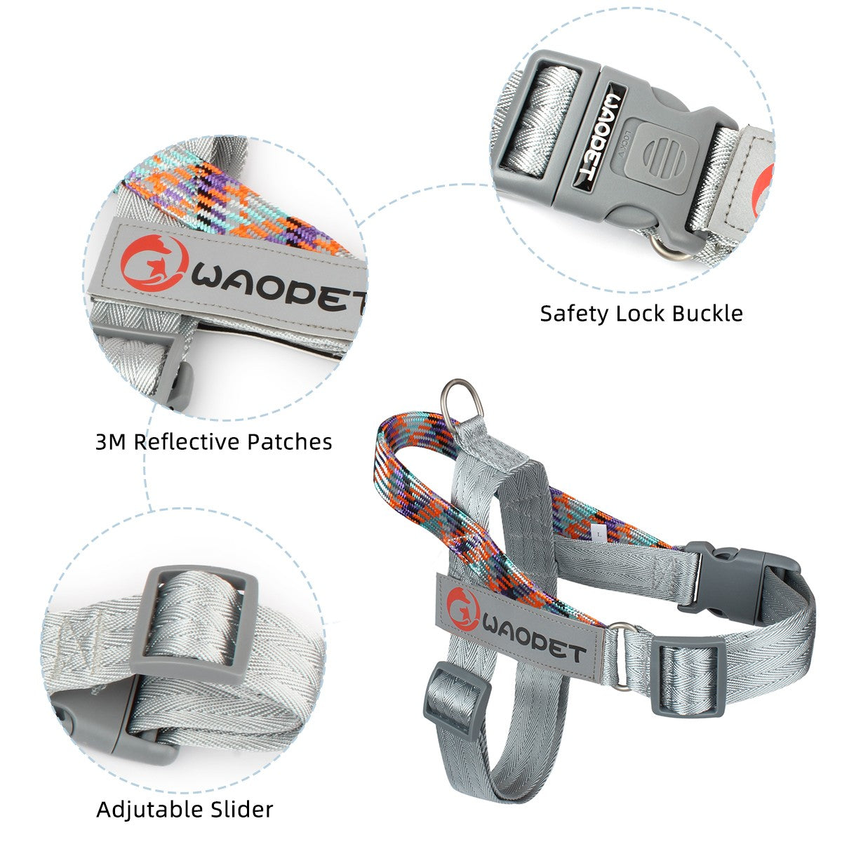 Pet Fashion Dog Harnesses For Medium And Large Walking Dogs Portable New Design Safety Chest Harness Colorful Collar Accessories