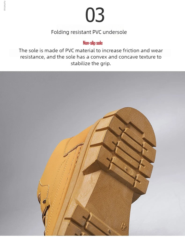 Men's boots four season high-top Joker thick-sole casual boots soft-sole non-slip comfort outdoor boots fashion youth work boots